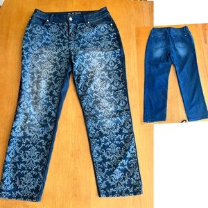 CHICO’S Blue Damask Print Jeans